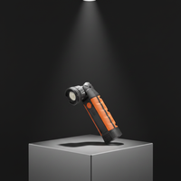 Lampe de poche pliable à double faisceau 900LM, tête rotative à 180 degrés, base magnétique, affichage du niveau de la batterie, batterie remplaçable, IP54, zoom