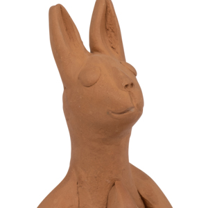 Statuetta di Animale Seduto in Terracotta, Scultura in Ceramica per Arredamento Casa e Ufficio, Decorazione Boho - Product Image 5
