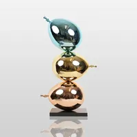 Sculpture de ballons en fibre de verre électroplaquée sur mesure, décoration moderne pour la pièce avec motif de modèle