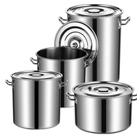 Hotel Supplies-olla de almacenamiento de acero inoxidable, 50L, 100L, alta forma recta, no magnética, Stock comercial