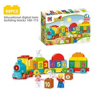 Grand Train en plastique Blocs de construction Ensemble de jouets pour garçons et filles Éducation précoce des enfants Alphabet cognitif Modèle Jouet