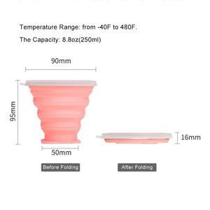 Factory Direct Sale Custom Capacity Bpa-Free Foldable Collapsible Silicone Retractable Water Cup - Product Image 5
