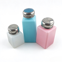 Bouteille à alcool à âme en aluminium 200 ml (8 oz), flacon de lavage pour vernis à ongles, flacon de solvant en plastique à pression, flacon de lavage pour planches