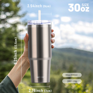 China Watersy Venta caliente 40oz 30oz vaso de acero inoxidable deporte aislado botellas de agua botella taza calentador logotipo personalizado - Product Image 6