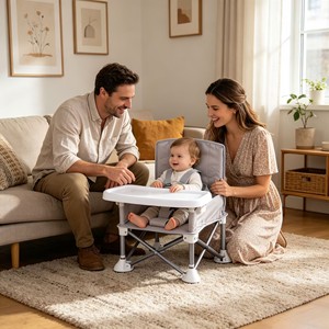 Chaise Haute Bébé Moderne en Plastique, Portable et Pliable, pour la Maison et l'École, Écologique avec Base Pivotante – Vente en Gros - Product Image 2
