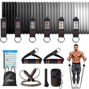 Door Anchor Hot Sale Elastic Tpe Resist Band Set Tube Resistance Gym Bands Power With Door Anchor Handles Garry Bag