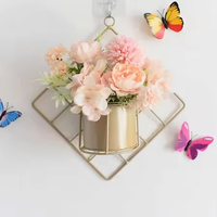 Pot de fleurs suspendu en fer de style nordique, panier décoratif en métal à grille carrée, support mural pour plantes d'intérieur