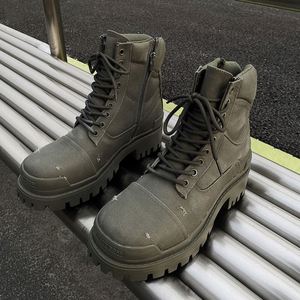 Bottes de motard style parisien inspirées des défilés, plateforme niche, rehaussantes, unisexe, vintage, effet vieilli, style workwear - Product Image 2