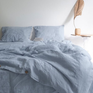 Set di Biancheria da Letto in Puro Lino di Lusso, Tinta Unita, Effetto Lavato, Bestseller Primavera-Estate - Product Image 4
