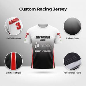 Camisetas de Carreras Transpirables de Secado Rápido 100% Poliéster Personalizadas <span class=keywords><strong>para</strong></span> Motociclismo y Automovilismo - Product Image 3