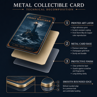 Cartes à collectionner en métal personnalisées, série Storm Coast, impression HD, souvenir, cadeau, vente en gros, usine OEM ODM, acier inoxydable