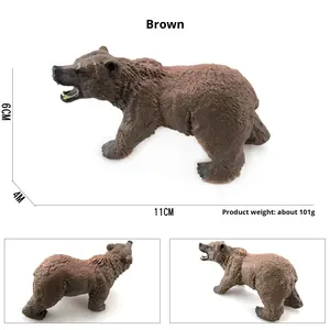 新しいリアルなPVC動物モデル野生の動物模型ゾウ牛ヒグマトラクションライオンシマウマ子供向け教育セット高シミュレーション玩具 - Product Image 4