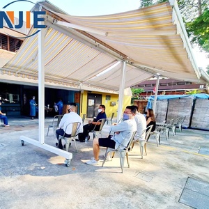 Auvent rétractable <span class=keywords><strong>manuel</strong></span> à <span class=keywords><strong>double</strong></span> projection de haute qualité pour balcon extérieur, protection UV, cadre en aluminium, autoportant, style papillon - Product Image 5