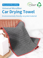 Toalla de algodón grande con tejido gofrado para lavado de coches, ecológica, súper absorbente, sin pelusas, para detallado automotriz, limpieza de vehículos sin rayones