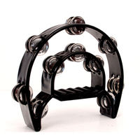 Multi-color Ktv Double Tambourine Handbell Hand Drum Musical Instrument Plastic