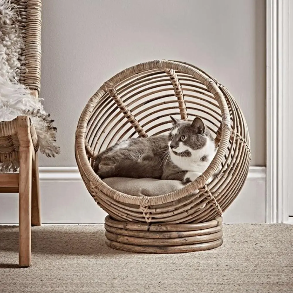 Wicker Cát Giường Giỏ Pet Dog Ngủ Nhà Với Đệm Mềm Bốn Mùa Phổ Cat House Trong Nhà Mèo Nguồn Cung Cấp