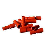 63 manchons isolés en silicone à clip à ressort de type droit, 250-4,8 mm, blancs