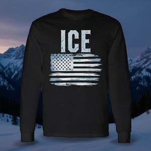 T-shirt a maniche lunghe con bandiera americana Ice USA Bold Distressed - Product Image 3