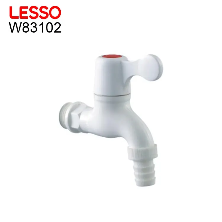 Water Faucet LESSO W83102 Hot Sell And High Quality Single Hole Plastic Faucet Tap Washing Machine Water Tap