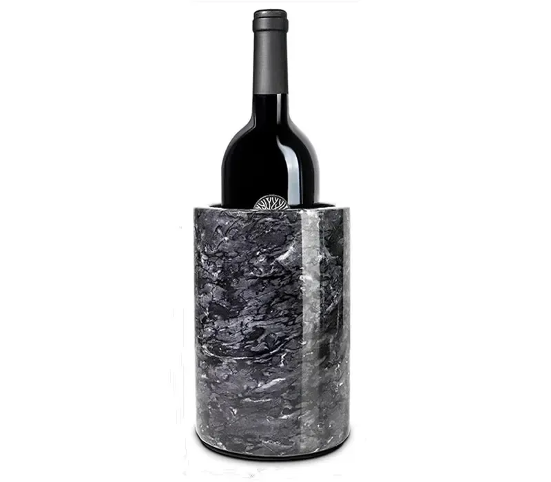 Yeni varış Bar parti doğa mermer şarap şişesi buzluk çanta viski kova tutucu şarap soğutucu mermer şarap rafı