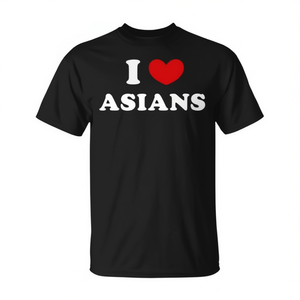 Maglietta I Love Asians Nera Unisex Promozionale - Product Image 2