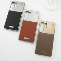 Étui de téléphone en métal de luxe JOYPORODO L043, étui magnétique en cuir avec fonction d'aromathérapie pour Samsung S23 S24 S25 Ultra