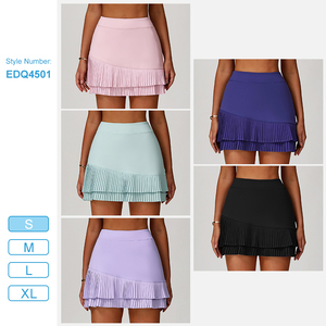 <span class=keywords><strong>EDQ</strong></span> 4501, falda de tenis plisada de poliamida Spandex para mujer, faldas de cintura alta con bolsillos invisibles, falda de gimnasio de Golf para entrenamiento - Product Image 5
