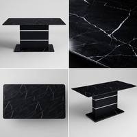 Table à manger longue artificielle moderne noire et blanche de luxe, adaptée aux salons, villas, hôtels, restaurants, possibilité de personnaliser les dimensions