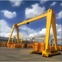 Grúa pórtico monoviga portátil de 320 toneladas con motor, rodamientos y caja de cambios, control terrestre/remoto, equipo de elevación industrial para patio.