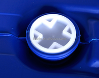 Tambour en plastique chimique à couche unique fermé, 200 L, cylindre bleu de 55 gallons en acier inoxydable