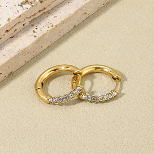 Pendientes de <span class=keywords><strong>Acero</strong></span> <span class=keywords><strong>Inoxidable</strong></span> con Nombre Personalizado, Modernos, Impermeables, con Circonitas, Chapados en Oro de 18k, Proveedor de <span class=keywords><strong>Joyería</strong></span> para Chicas - Product Image 3