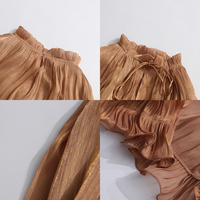 Robe longue élégante blanche à volants et manches cape pour femme, col montant sans manches, texture mousseline, pour soirée, mariage, fête, vente en gros ODM