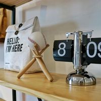 Support de Présentation en Bois Massif Style Art Déco pour Balle de Baseball ou de Softball, Décoration d'Anniversaire et d'Intérieur, Lot Multi-pièces, Artisanat en Bois