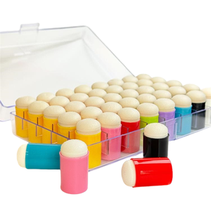 Peinture créative artisanat ensemble peinture au doigt et éponge mousse tampons pour enfants <span class=keywords><strong>dessin</strong></span> et estampage Art encre éponge doigt craie - Product Image 1