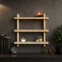 Étagère murale flottante en bois 4 pièces personnalisable en usine, robuste, écologique et durable pour salle de bain