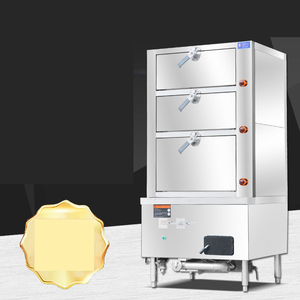 เครื่องนึ่งอาหารไฟฟ้าแก๊สเชิงพาณิชย์ 3 ชั้น สำหรับนึ่งข้าว อาหารทะเล เกี๊ยว บะหมี่  จัดจำหน่ายจากโรงงาน - Product Image 3