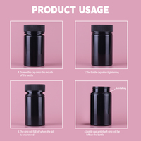 Conteneur en PET givré, pot en plastique de 100 ml pour produits chimiques avec couvercles pour le stockage de fruits secs et de thé