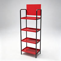 Étagère de rangement métallique autoportante à 4 niveaux pour bureau à domicile, présentoir ouvert pour livres, documents et papeterie