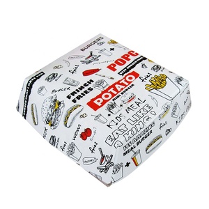 Fabrika toptan özel gıda sınıfı paket beyaz Hamburger kutusu stok kaynağı yüksek kaliteli kağıt kurulu <span class=keywords><strong>Burger</strong></span> kutusu ambalaj - Product Image 4