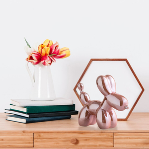 Statue de <span class=keywords><strong>chien</strong></span> en céramique de petite taille, style Art déco moderne, électro-plaquée, argent, or, rose, logo personnalisé pour le salon, la salle à manger, la maison - Product Image 4