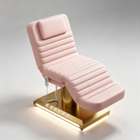 Table de soin électrique 3 moteurs réglable en hauteur/dossier/pieds pour salon de beauté, soins du visage, tatouage, cils, et applications médicales