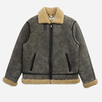 Blouson d'aviateur classique en cuir véritable vintage pour hommes, doublure chaude en fausse fourrure, manteau à fermeture éclair de service ODM OEM d'automne