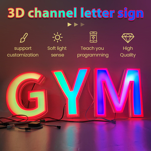 Letras LED Iluminadas con Logotipo 3D Dinámico en Marco RGB, Fuente de Alimentación CA para Decoración de Oficinas, Letreros para Tiendas - Product Image 1