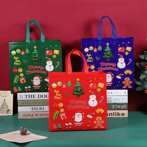 ถุงกันน้ำลายซานตาคลอสและตุ๊กตาหิมะ PP/ผ้าไม่ทอ ขนาด 36x36x14 ซม. บรรจุภัณฑ์ของขวัญคริสต์มาสขนาดใหญ่สำหรับเด็ก น่ารัก พกพาสะดวก สำหรับฮาโลวีน - Product Image 2