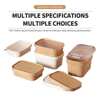 Boîte à bento en papier kraft de style classique biodégradable de 580 ml |   Conteneur à salade jetable écologique personnalisable pour
