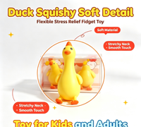 Nouveauté : Jouet à presser en forme de canard jaune, canardling souple et craquant, animal à pincer, jouet sensoriel anti-stress, cadeaux de fête