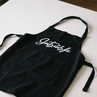 Tablier de cuisine en coton avec logo personnalisé noir blanc rose pour serveur de restaurant et serveuse Tablier de cuisine de chef cuisinier BBQ pour femmes et hommes avec poche