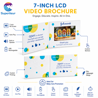 Superlieur A5 7 pouces HD LCD écran vierge noir brochure vidéo numérique pour la publicité carte de voeux livre mariage vidéographie