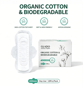 <span class=keywords><strong>Toallas</strong></span> <span class=keywords><strong>Sanitarias</strong></span> de Algodón Orgánico Biodegradables OEM de 245 mm, Ultrafinas, con Alas, Anti-Fugas, Desechables, al por Mayor - Product Image 1