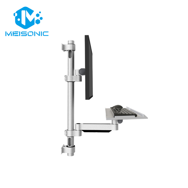 Meisonic T3-ME1-450 Adjustable VESA Monitor Mount Aluminum Alloy Construction White Color 8KG Load Capacity Wall Mount